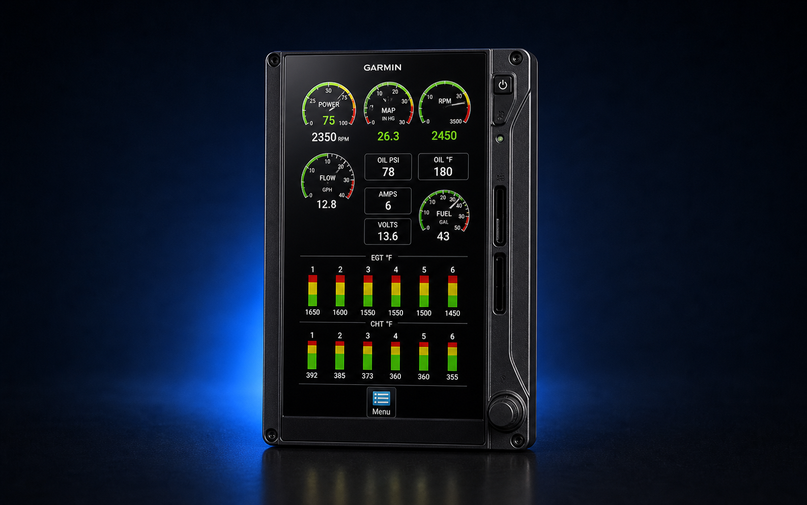 Garmin EIS TXi-style engine indication display